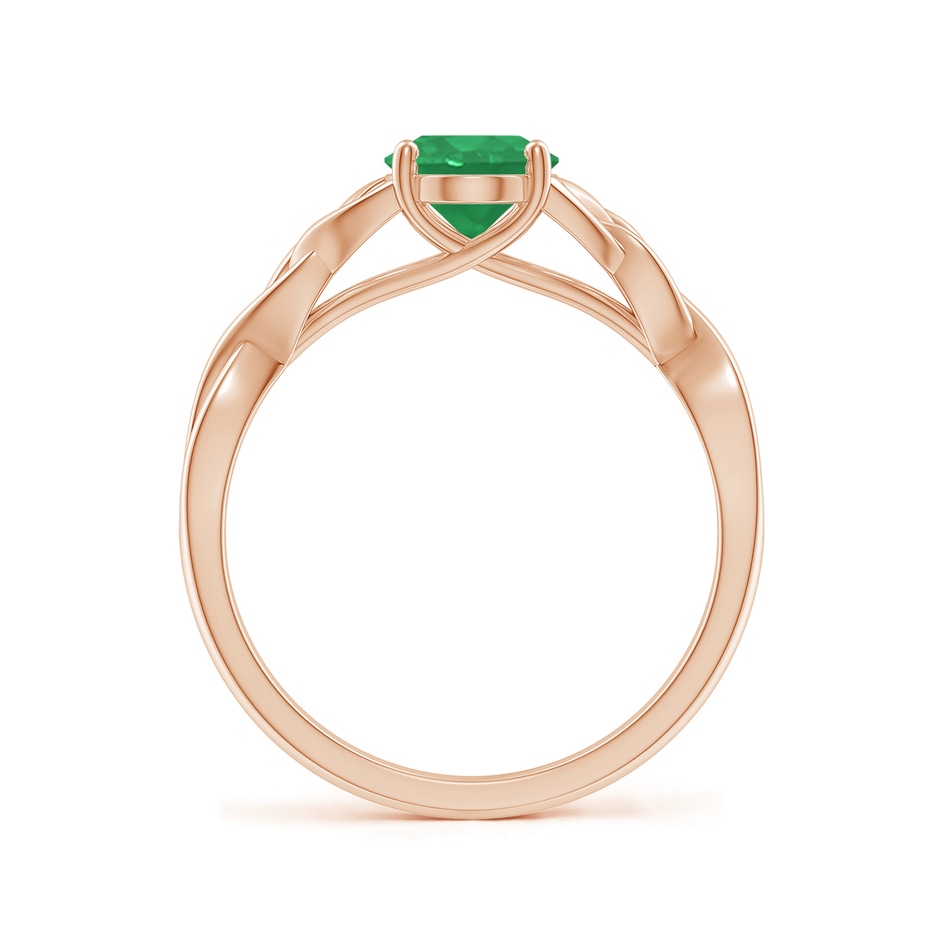 8x6mm A Oval Emerald Celtic Knot Engagement Ring in Rose Gold side 199