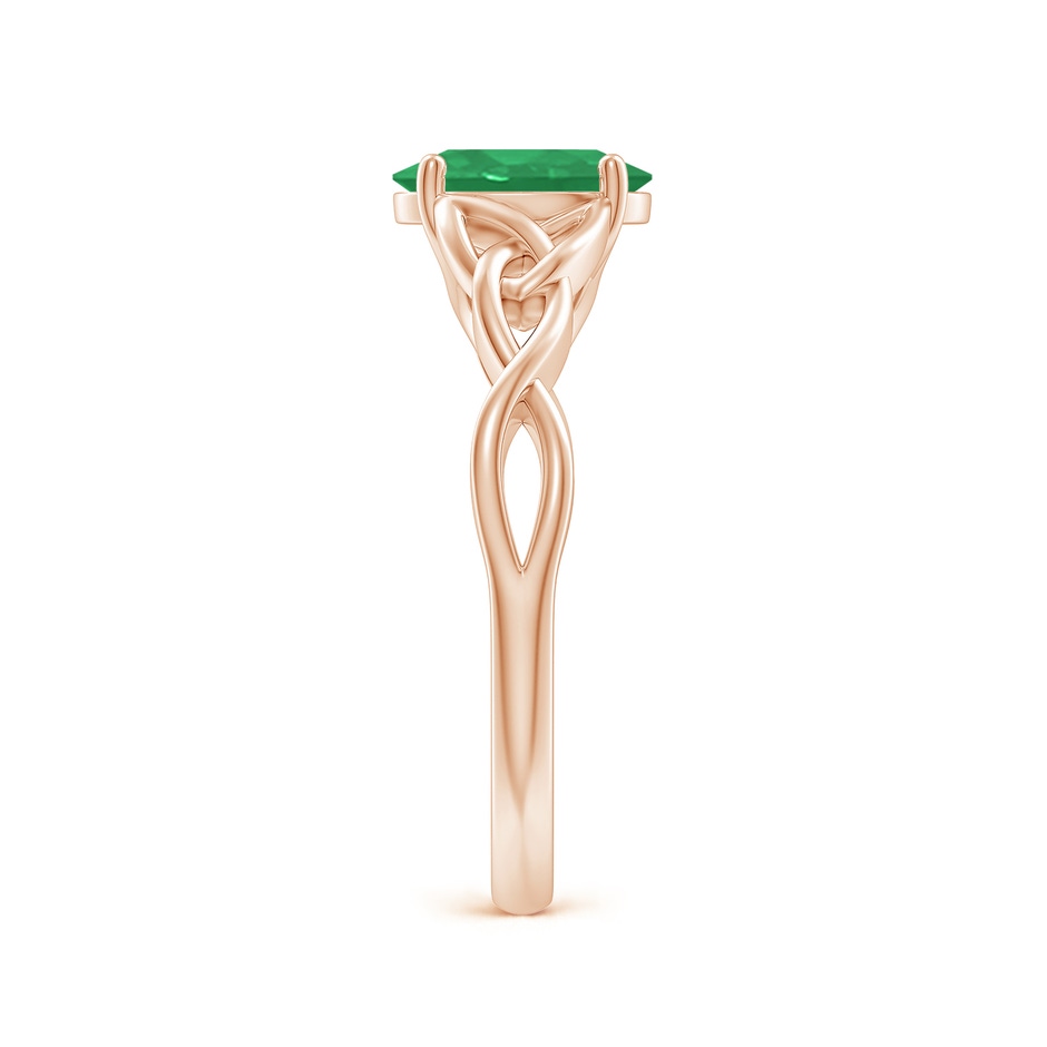 8x6mm A Oval Emerald Celtic Knot Engagement Ring in Rose Gold side 299