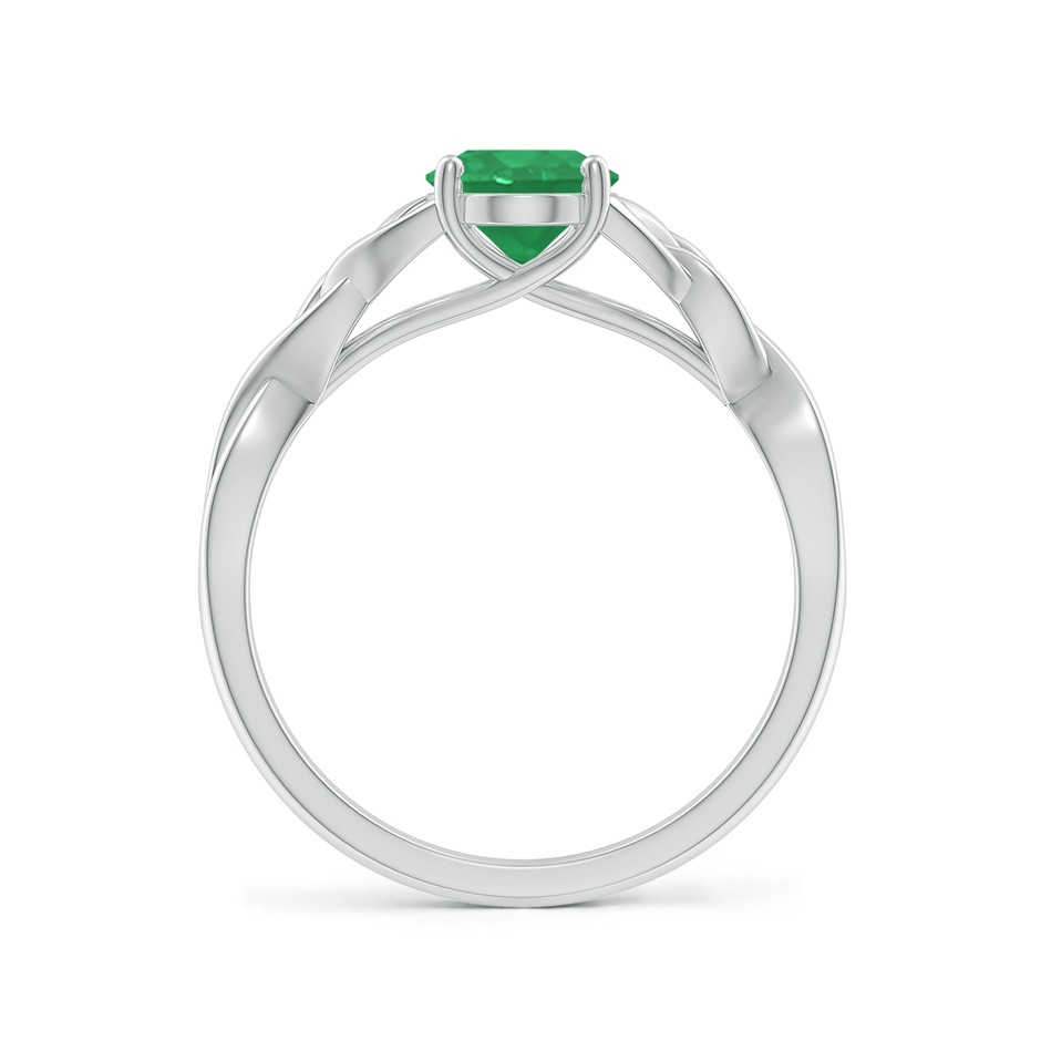 8x6mm A Oval Emerald Celtic Knot Engagement Ring in White Gold side 199