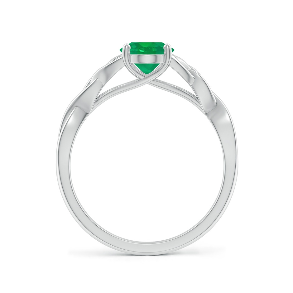 8x6mm AA Oval Emerald Celtic Knot Engagement Ring in P950 Platinum side 199