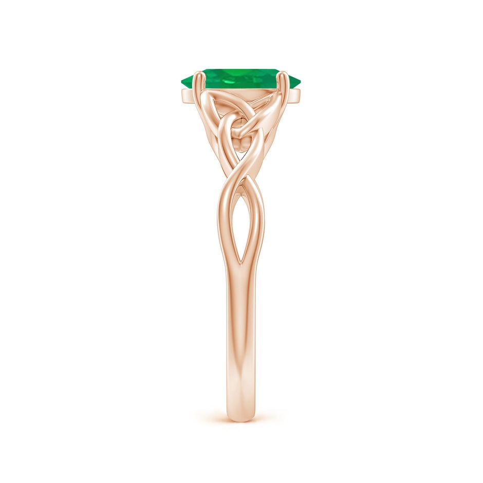 8x6mm AA Oval Emerald Celtic Knot Engagement Ring in Rose Gold side 299