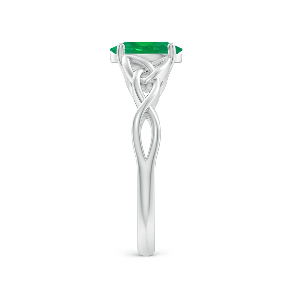 8x6mm AA Oval Emerald Celtic Knot Engagement Ring in White Gold side 299
