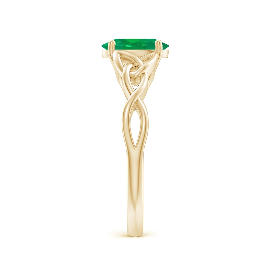 8x6mm AA Oval Emerald Celtic Knot Engagement Ring in Yellow Gold side 299
