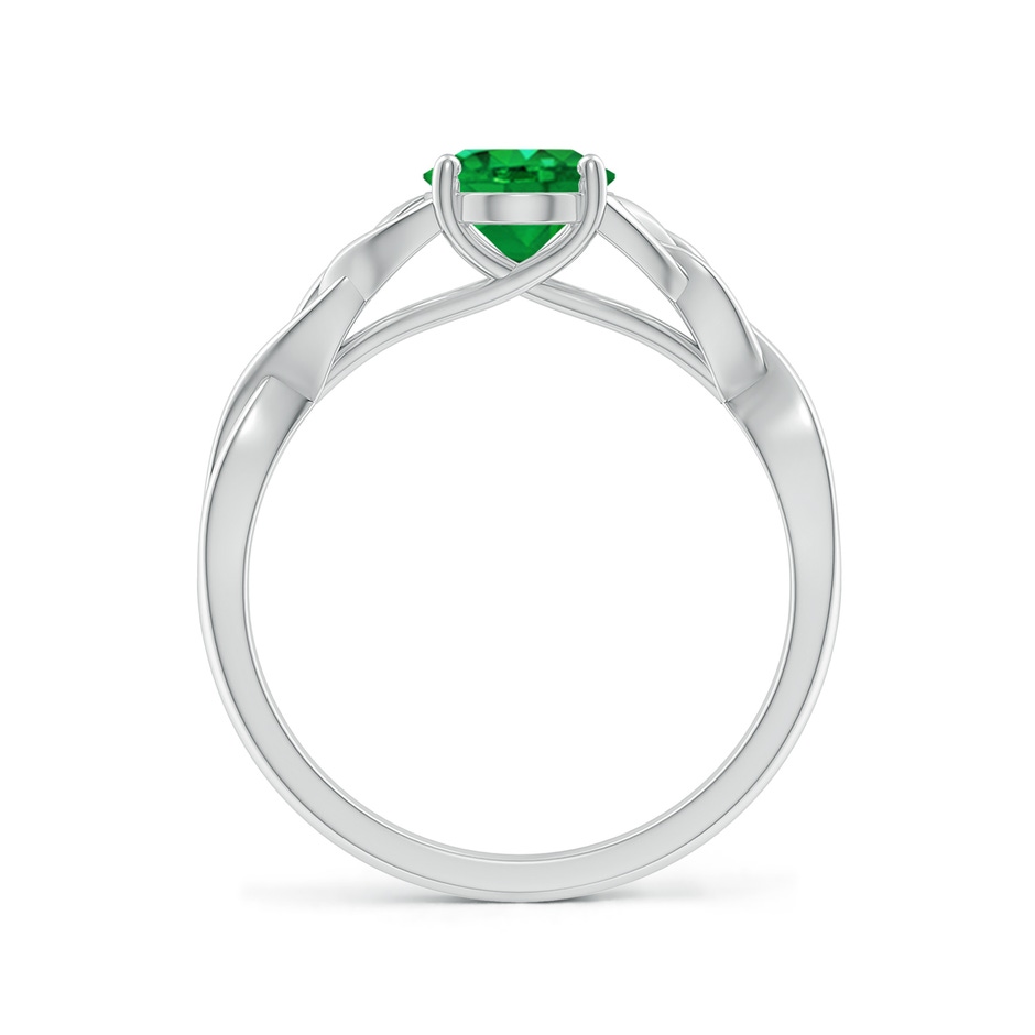 8x6mm AAA Oval Emerald Celtic Knot Engagement Ring in P950 Platinum side 199