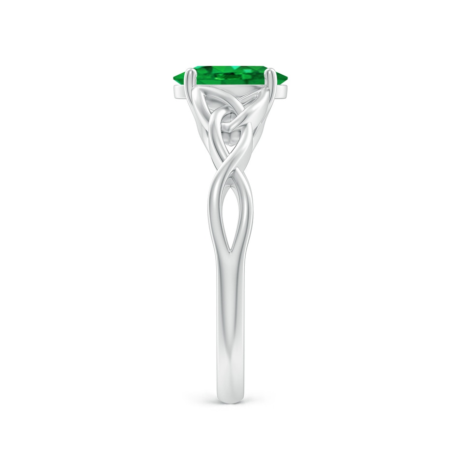 8x6mm AAA Oval Emerald Celtic Knot Engagement Ring in White Gold side 299