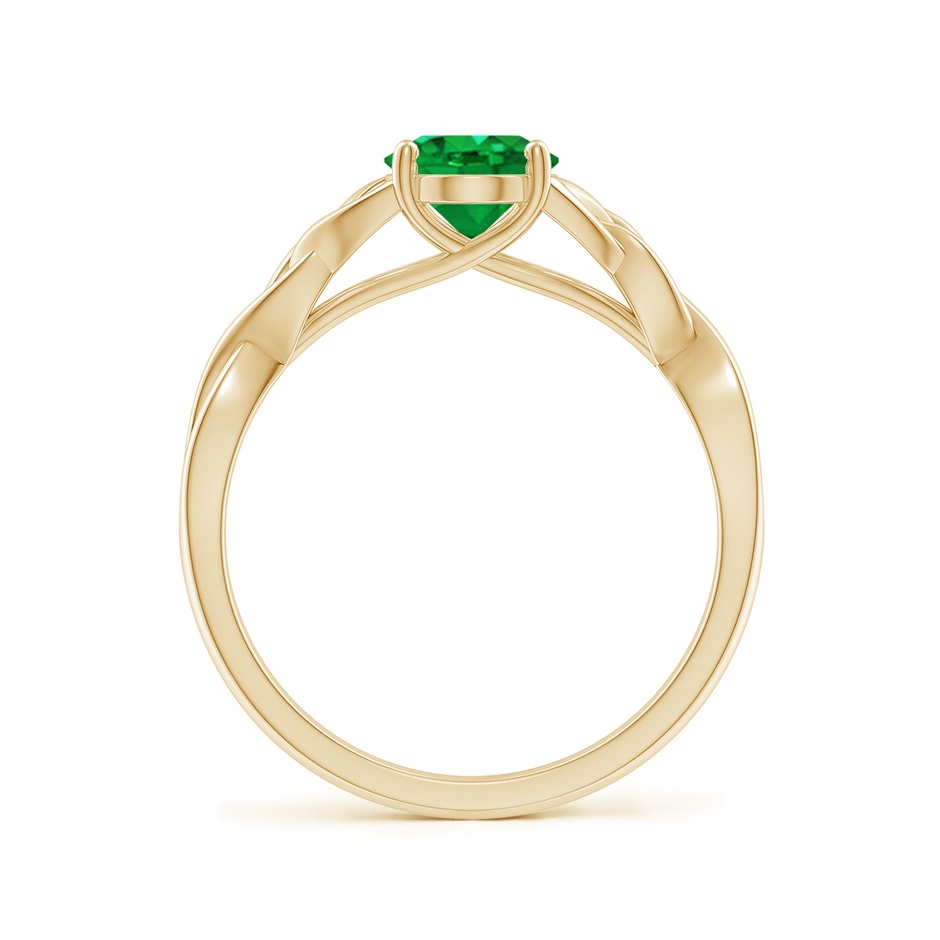 8x6mm AAA Oval Emerald Celtic Knot Engagement Ring in Yellow Gold side 199