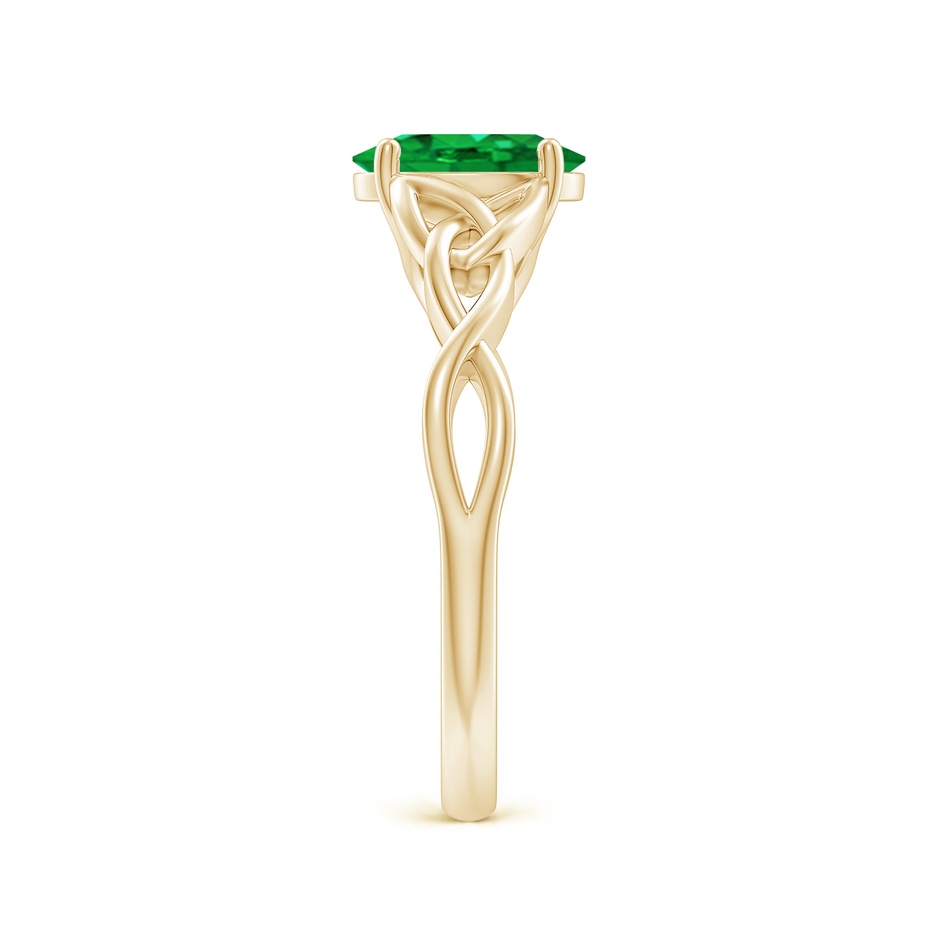 8x6mm AAA Oval Emerald Celtic Knot Engagement Ring in Yellow Gold side 299