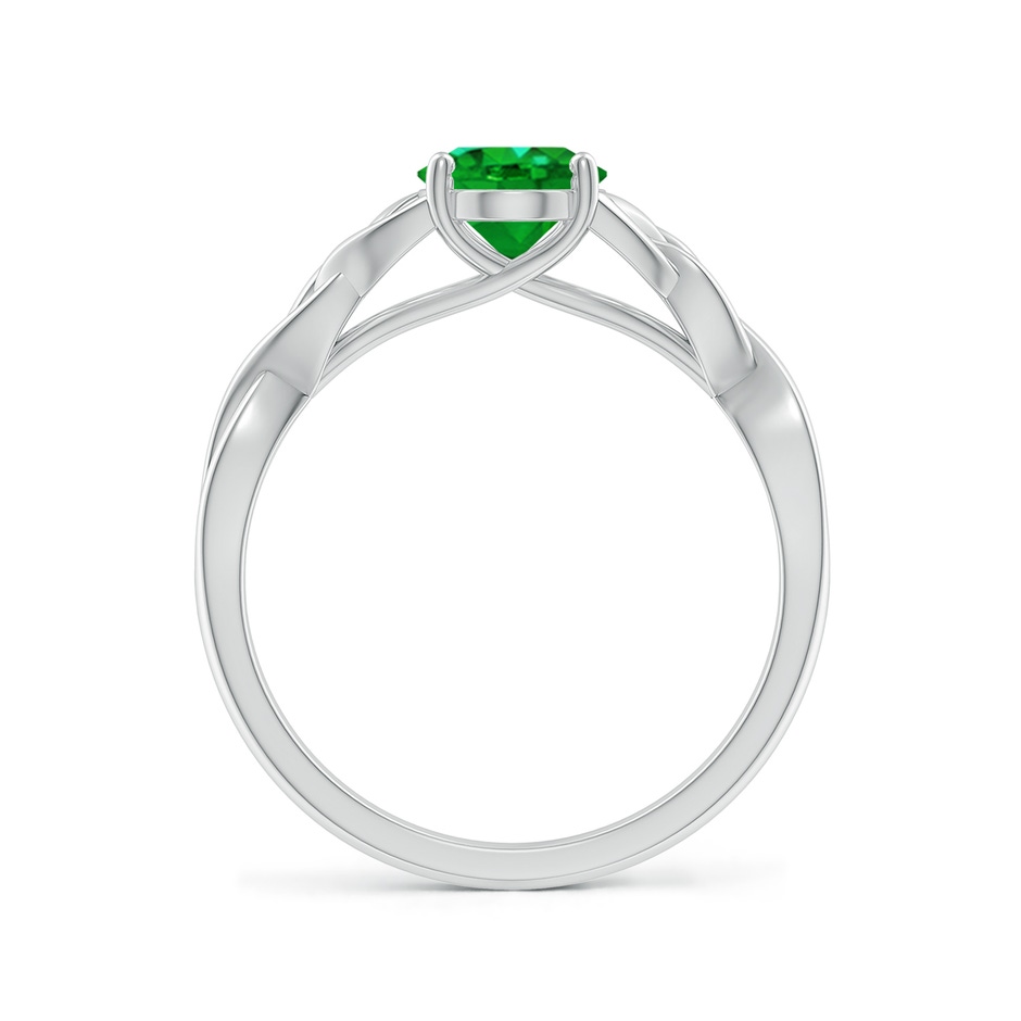 8x6mm AAAA Oval Emerald Celtic Knot Engagement Ring in White Gold side 199
