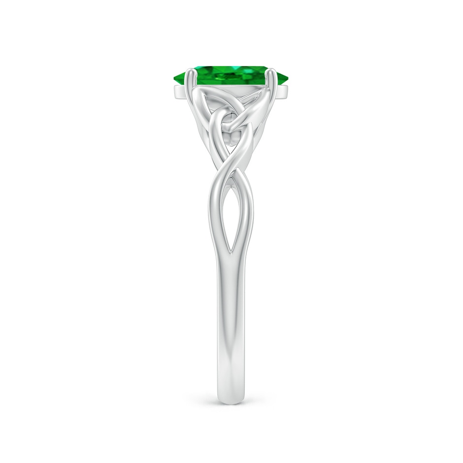 8x6mm AAAA Oval Emerald Celtic Knot Engagement Ring in White Gold side 299