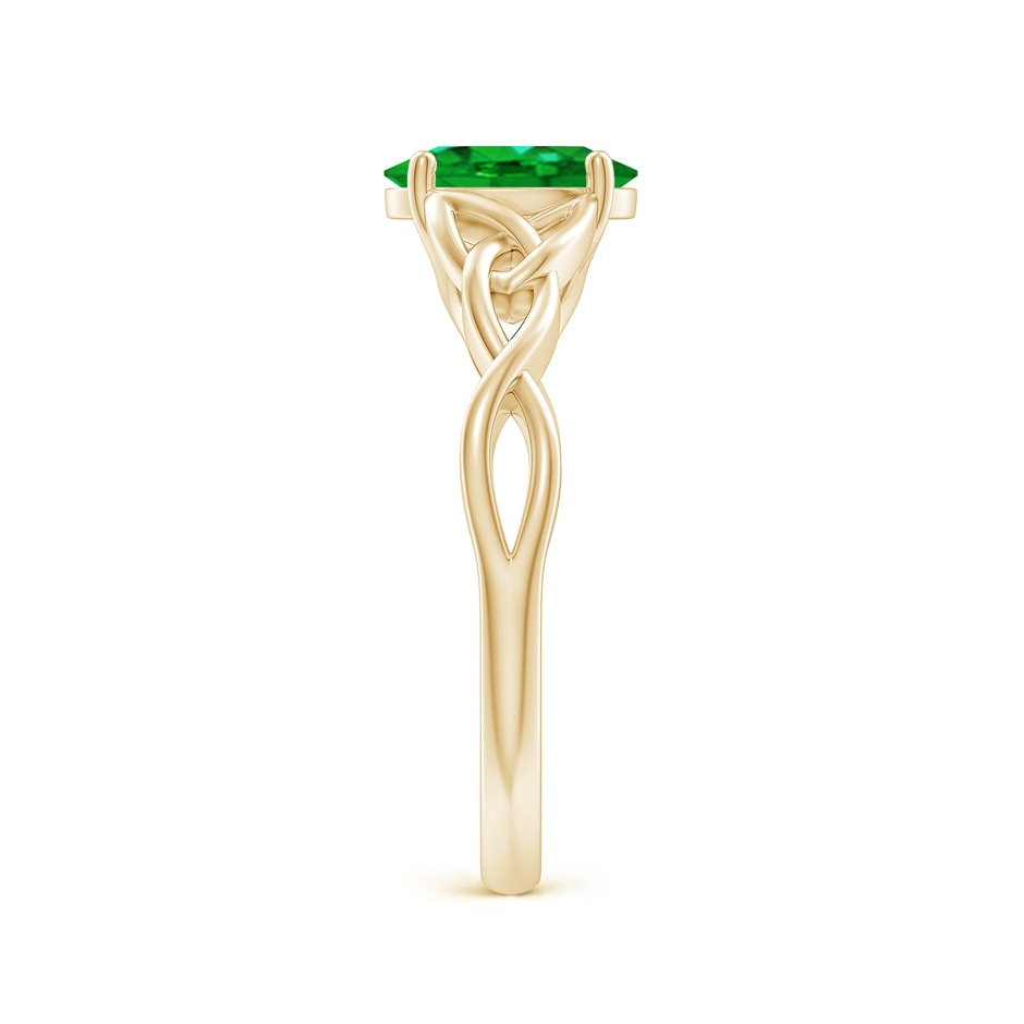 8x6mm AAAA Oval Emerald Celtic Knot Engagement Ring in Yellow Gold side 299