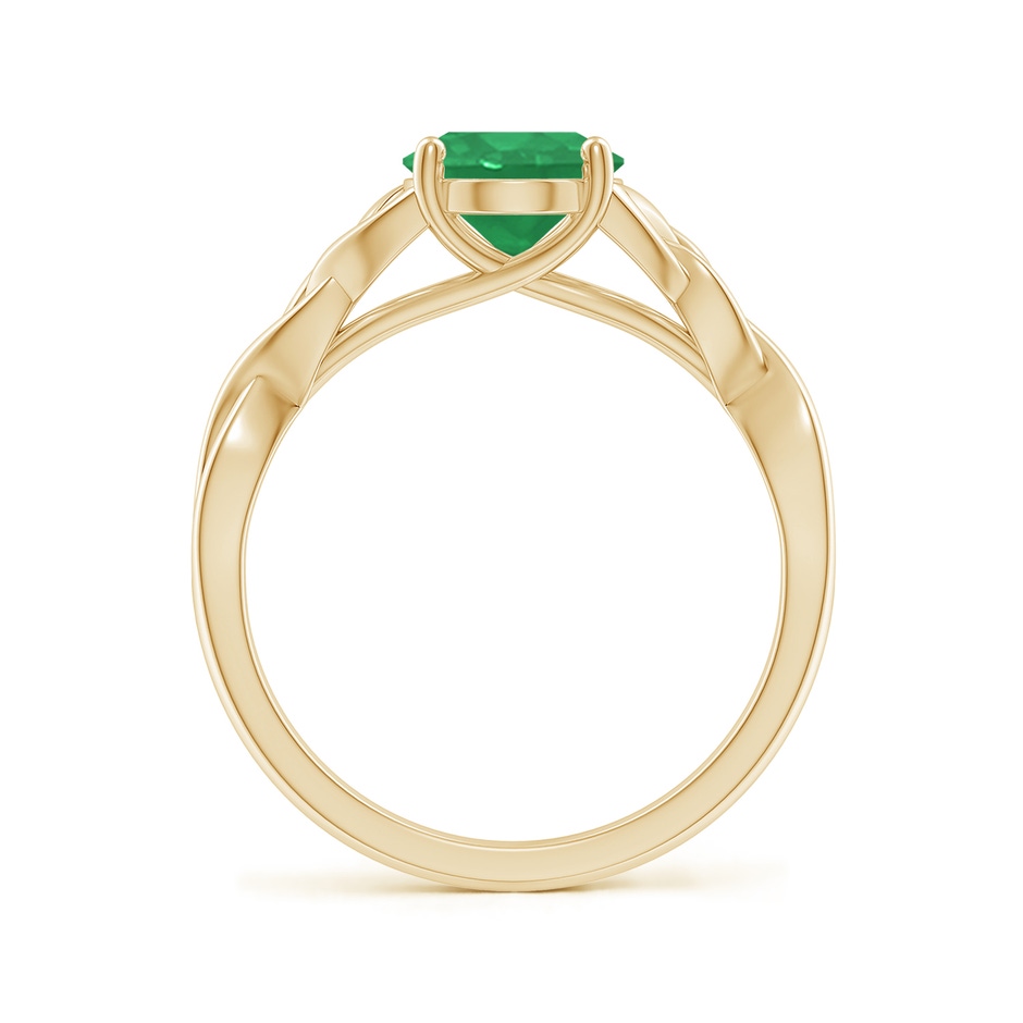 9x7mm A Oval Emerald Celtic Knot Engagement Ring in Yellow Gold side 199
