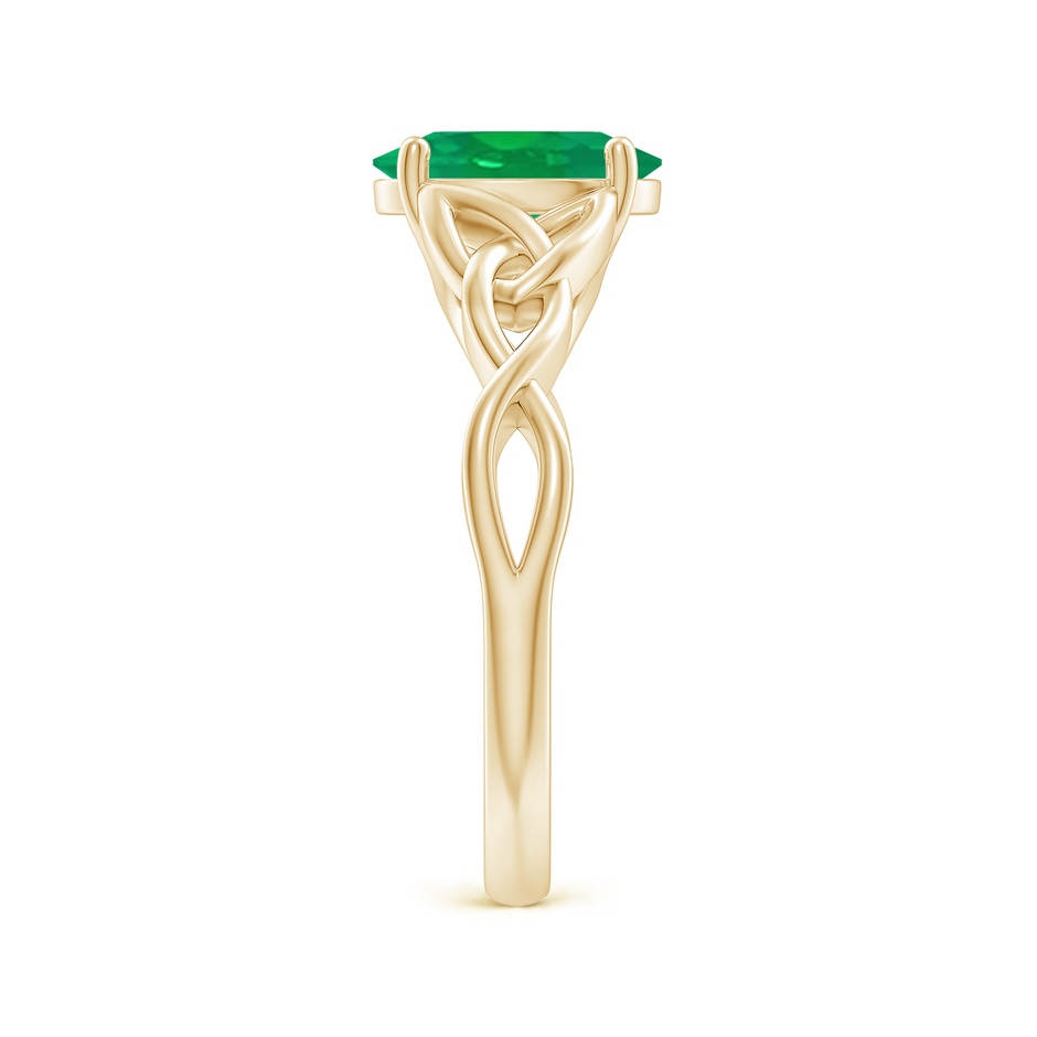 9x7mm AA Oval Emerald Celtic Knot Engagement Ring in Yellow Gold side 299