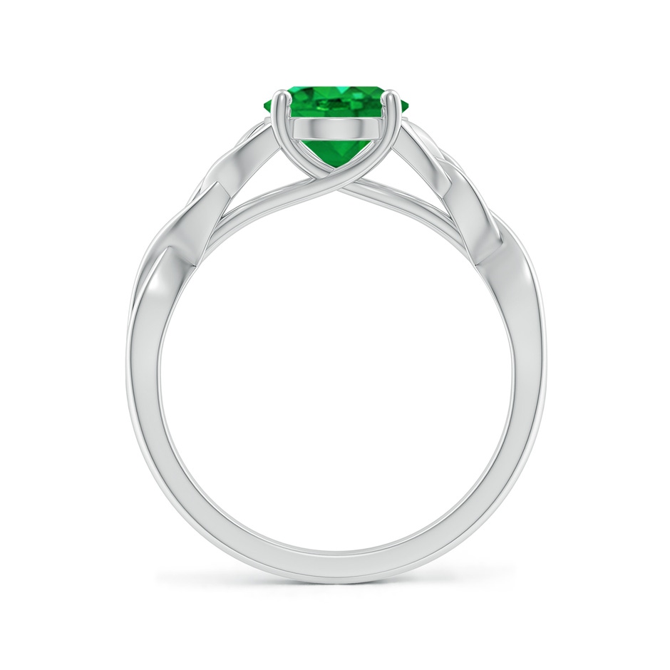 9x7mm AAA Oval Emerald Celtic Knot Engagement Ring in P950 Platinum side 199