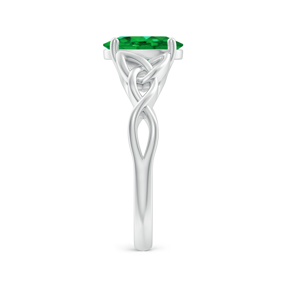 9x7mm AAA Oval Emerald Celtic Knot Engagement Ring in P950 Platinum side 299