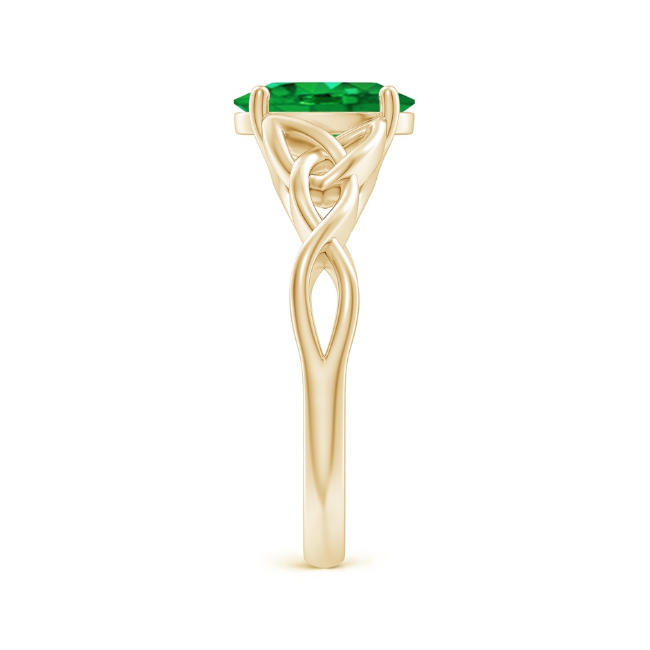 9x7mm AAA Oval Emerald Celtic Knot Engagement Ring in Yellow Gold side 299