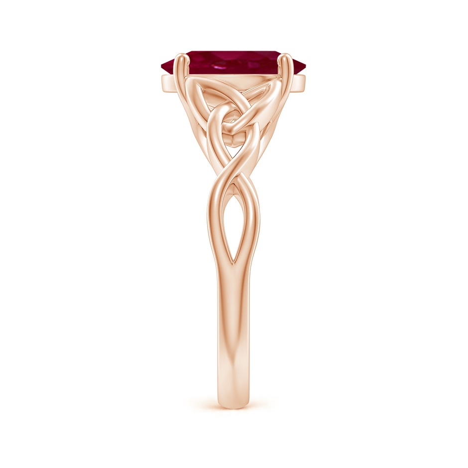 10x8mm A Oval Ruby Celtic Knot Engagement Ring in Rose Gold side 299