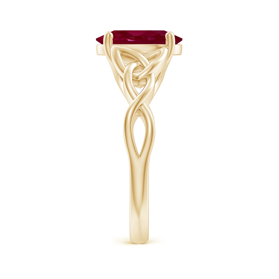 10x8mm A Oval Ruby Celtic Knot Engagement Ring in Yellow Gold side 299
