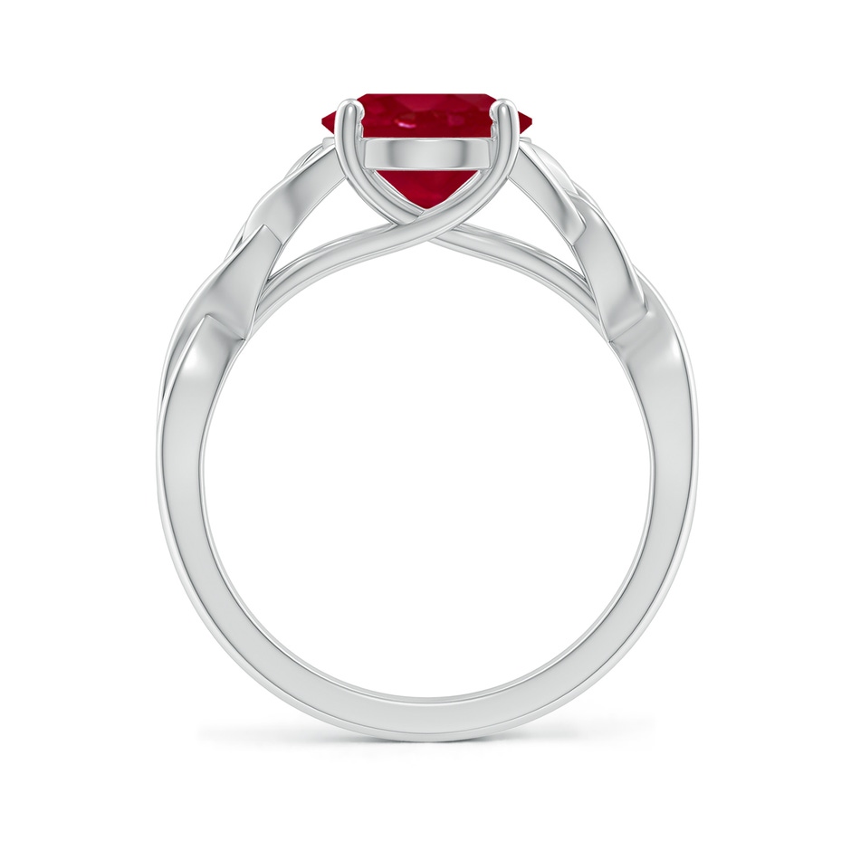 10x8mm AA Oval Ruby Celtic Knot Engagement Ring in White Gold side 199