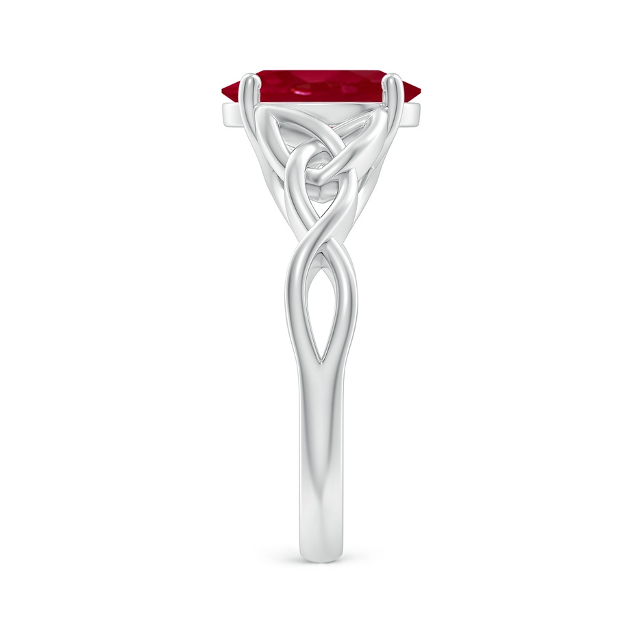 10x8mm AA Oval Ruby Celtic Knot Engagement Ring in White Gold side 299