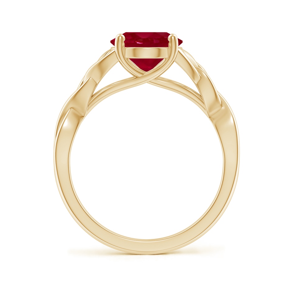 10x8mm AA Oval Ruby Celtic Knot Engagement Ring in Yellow Gold side 199