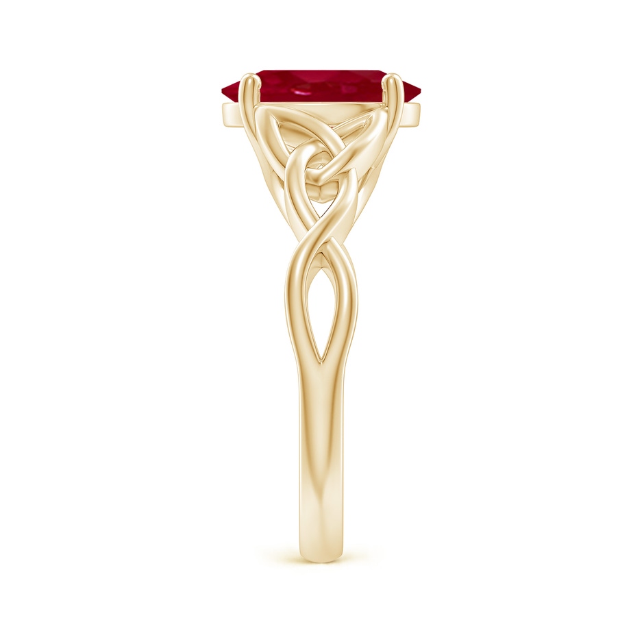 10x8mm AA Oval Ruby Celtic Knot Engagement Ring in Yellow Gold side 299