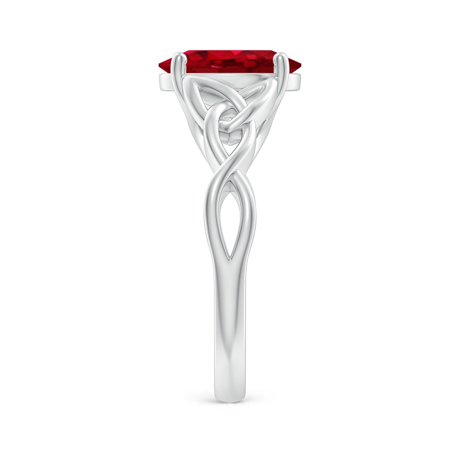 10x8mm AAA Oval Ruby Celtic Knot Engagement Ring in P950 Platinum side 299
