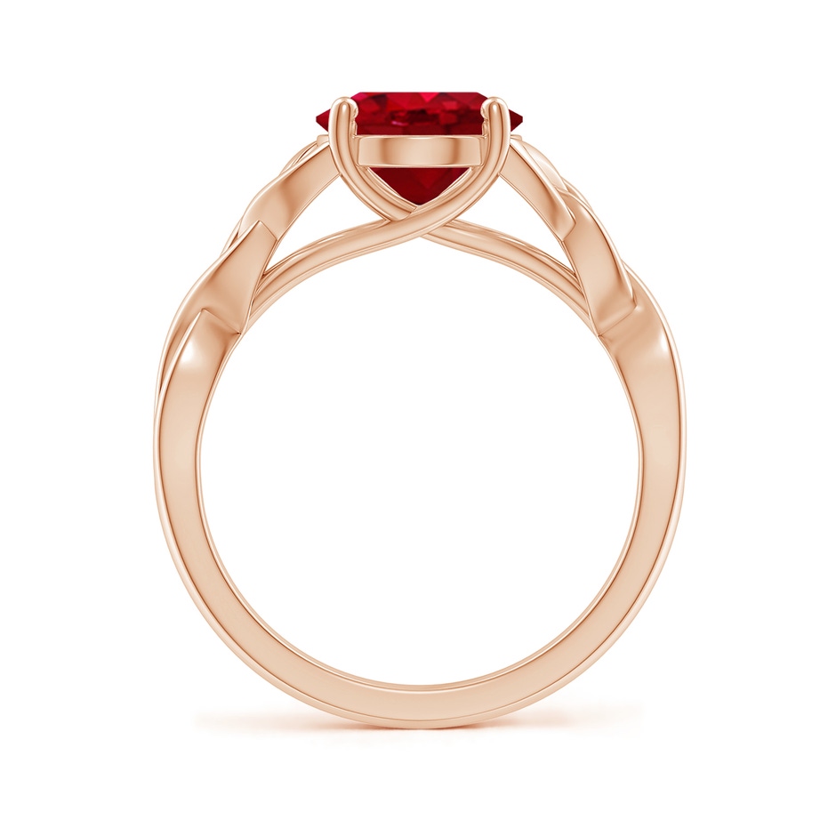 10x8mm AAA Oval Ruby Celtic Knot Engagement Ring in Rose Gold side 199