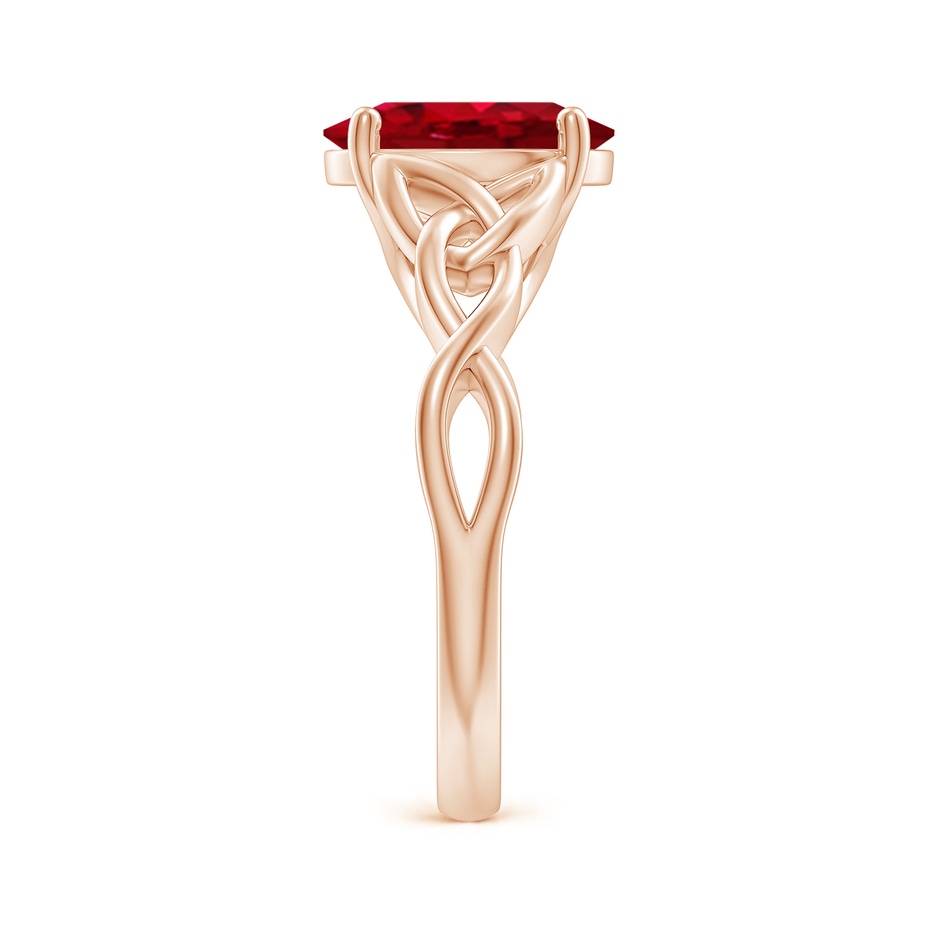 10x8mm AAA Oval Ruby Celtic Knot Engagement Ring in Rose Gold side 299