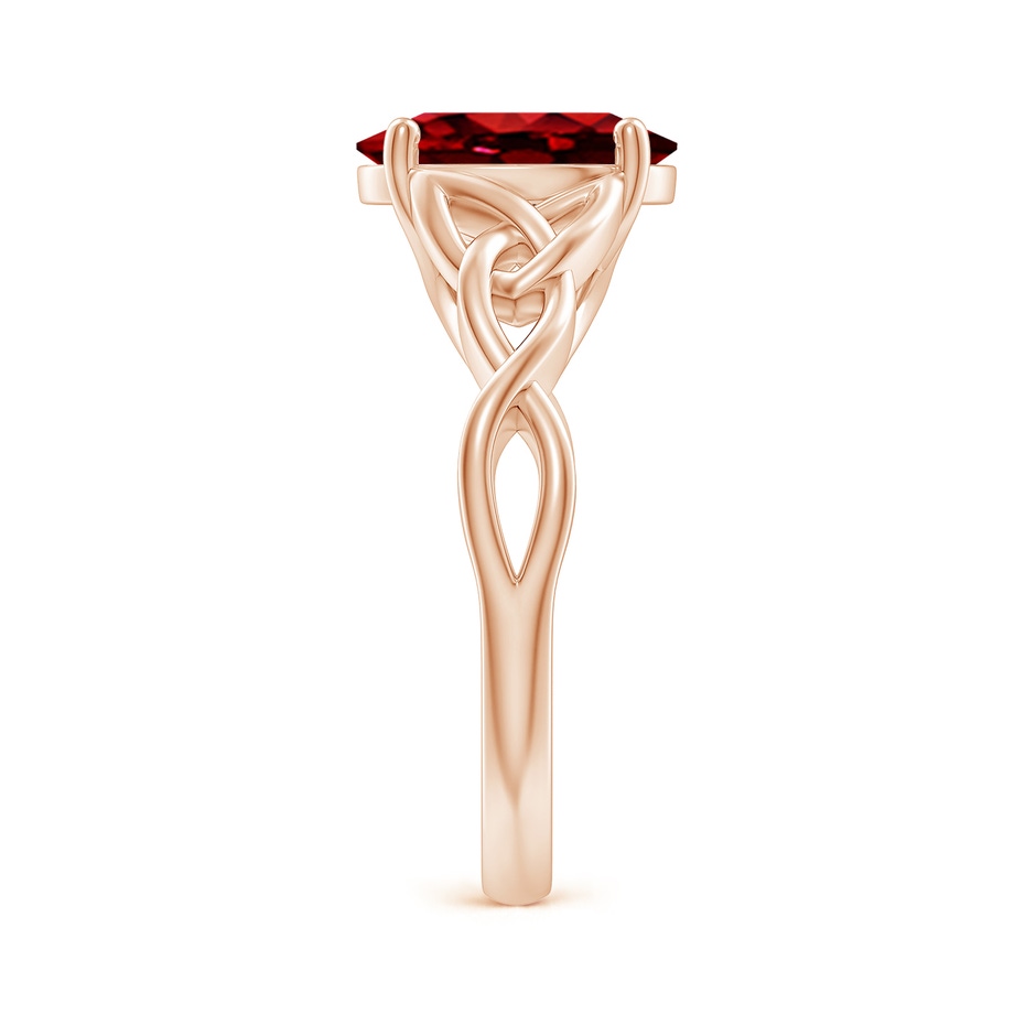 10x8mm AAAA Oval Ruby Celtic Knot Engagement Ring in 18K Rose Gold side 299
