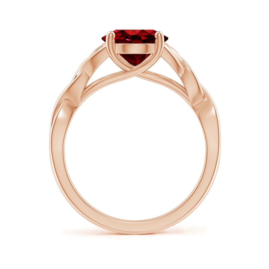 10x8mm AAAA Oval Ruby Celtic Knot Engagement Ring in Rose Gold side 199