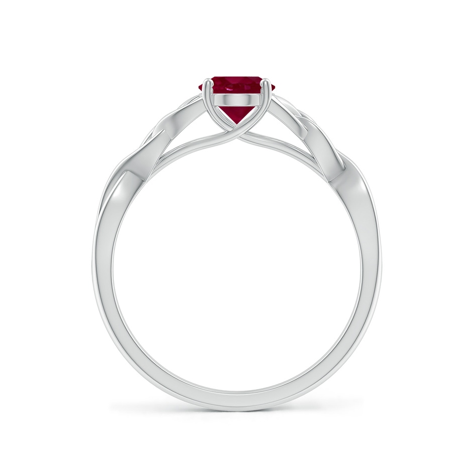 7x5mm A Oval Ruby Celtic Knot Engagement Ring in P950 Platinum side 199