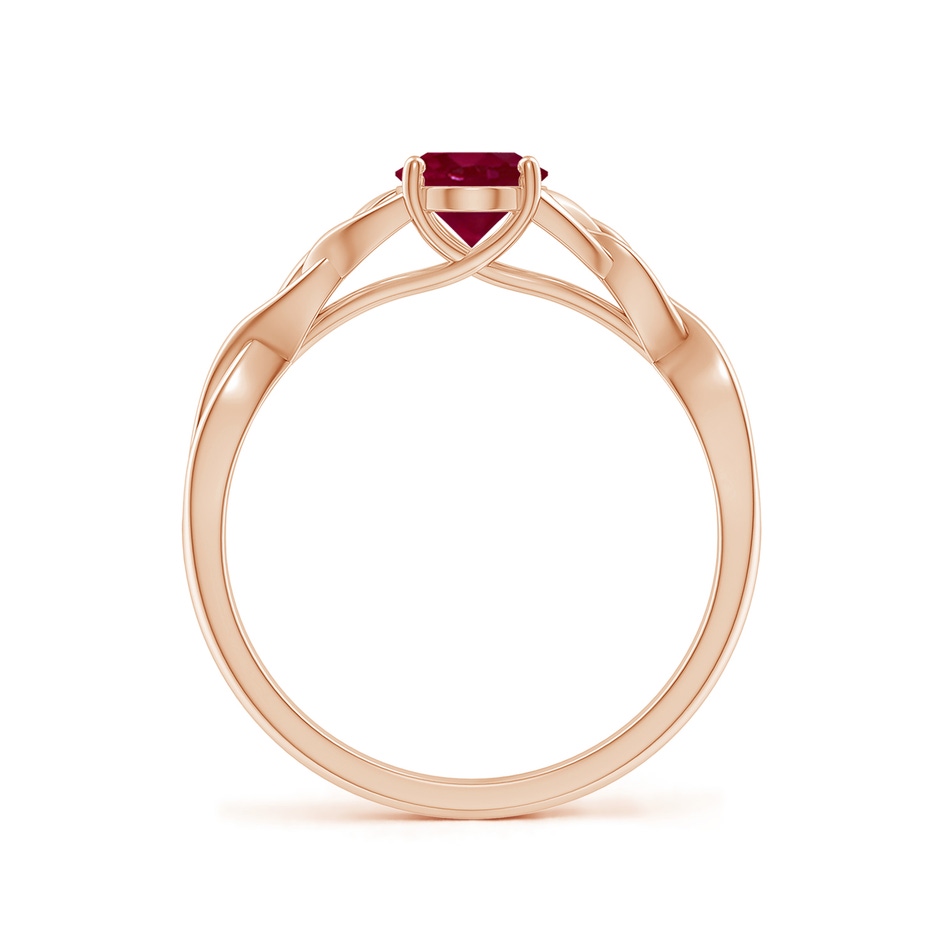 7x5mm A Oval Ruby Celtic Knot Engagement Ring in Rose Gold side 199