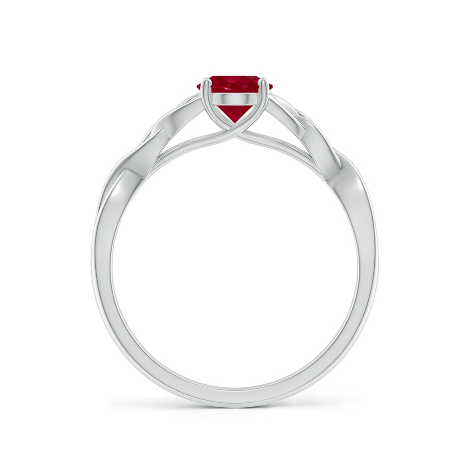 7x5mm AA Oval Ruby Celtic Knot Engagement Ring in White Gold side 199
