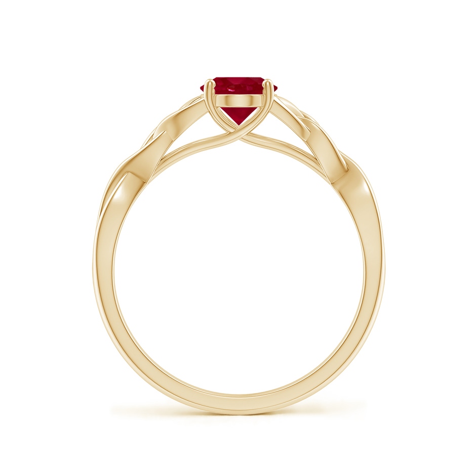 7x5mm AA Oval Ruby Celtic Knot Engagement Ring in Yellow Gold side 199
