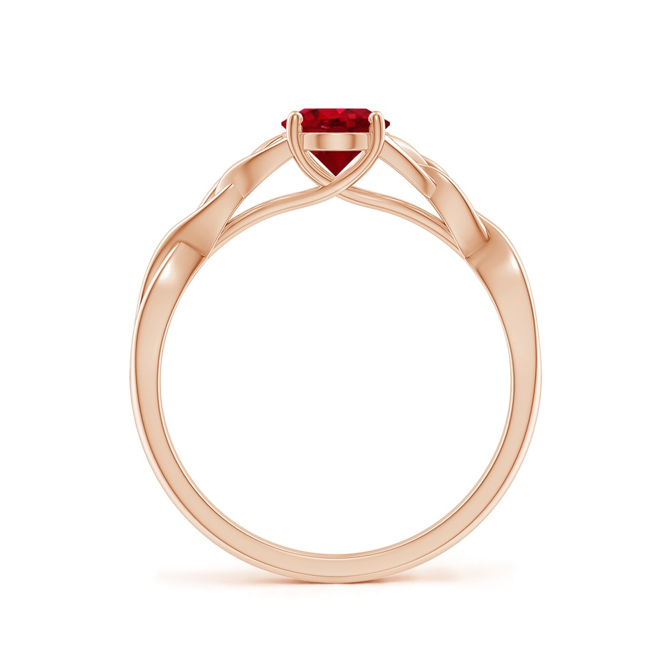 7x5mm AAA Oval Ruby Celtic Knot Engagement Ring in Rose Gold side 199