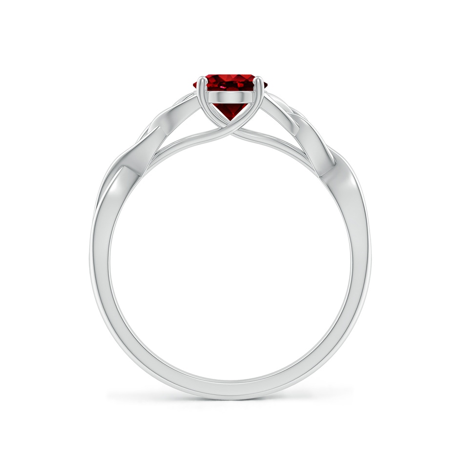7x5mm AAAA Oval Ruby Celtic Knot Engagement Ring in P950 Platinum side 199