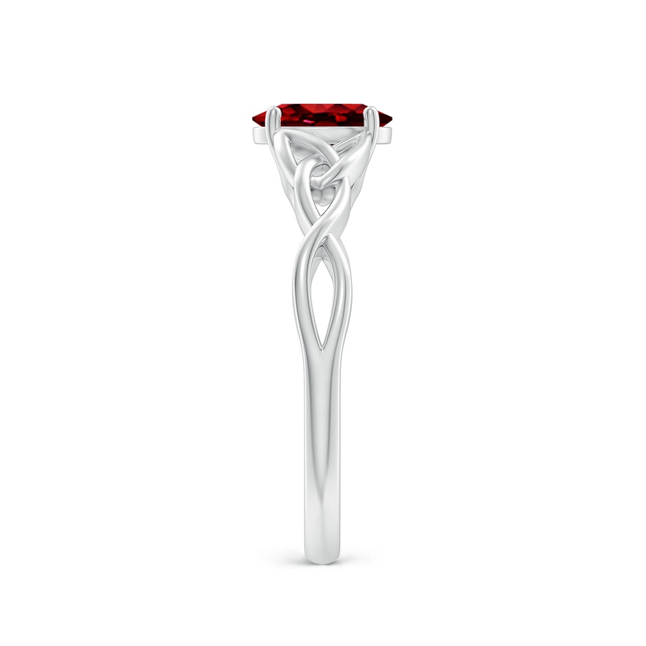7x5mm AAAA Oval Ruby Celtic Knot Engagement Ring in P950 Platinum side 299