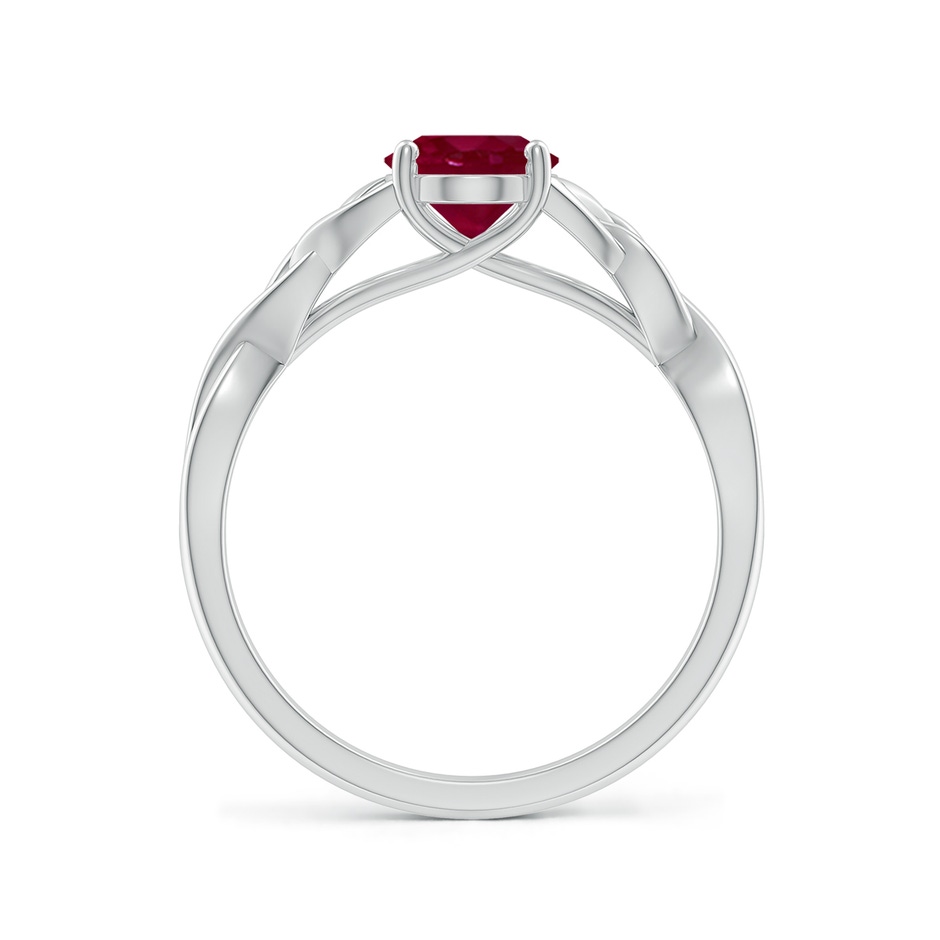 8x6mm A Oval Ruby Celtic Knot Engagement Ring in P950 Platinum side 199