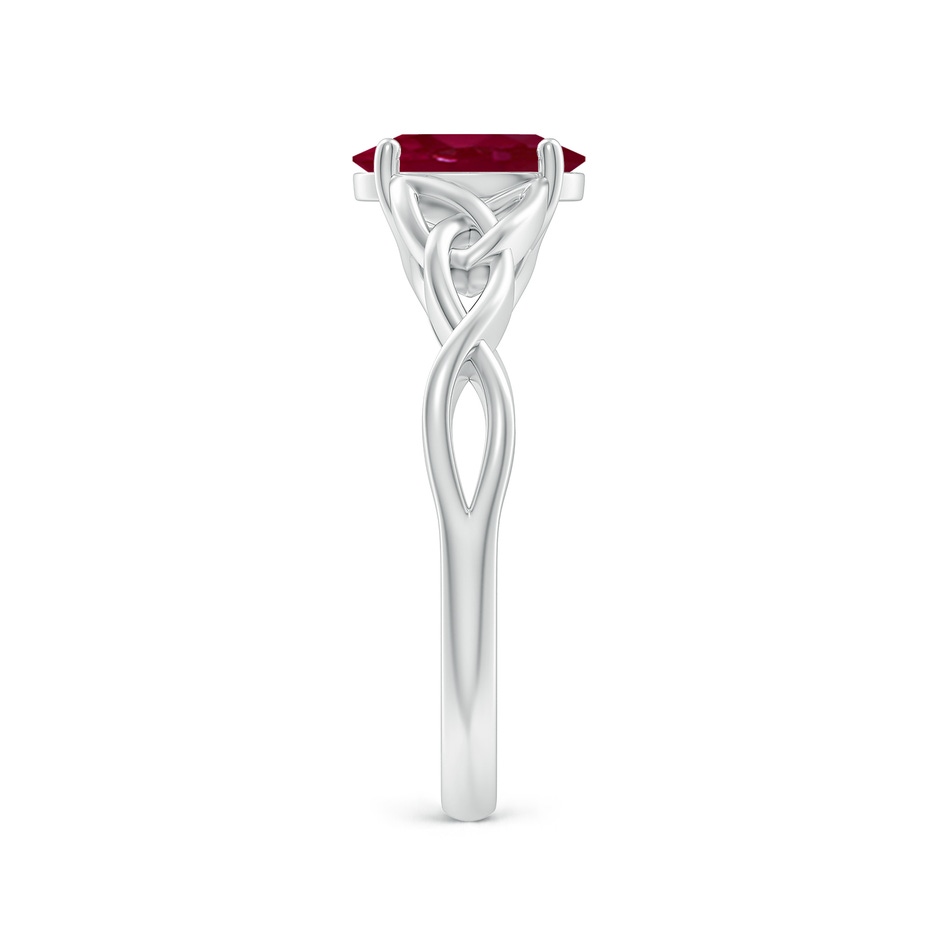 8x6mm A Oval Ruby Celtic Knot Engagement Ring in P950 Platinum side 299