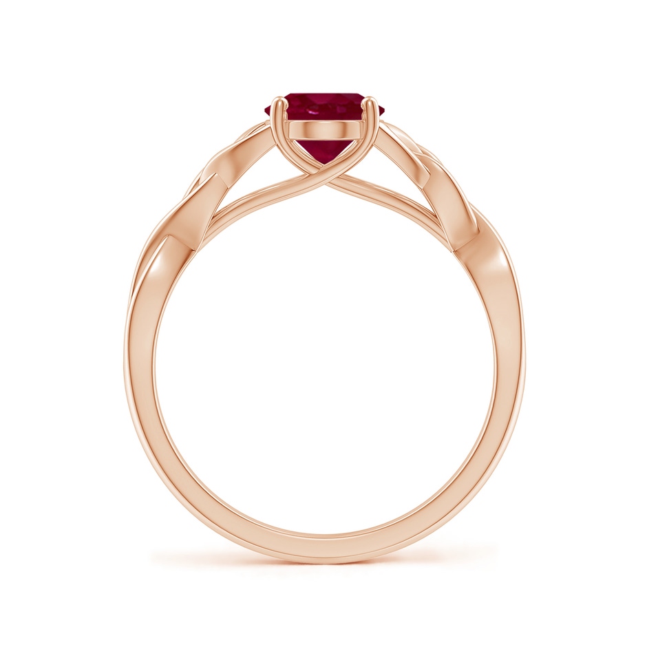 8x6mm A Oval Ruby Celtic Knot Engagement Ring in Rose Gold side 199