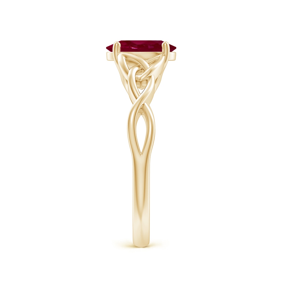8x6mm A Oval Ruby Celtic Knot Engagement Ring in Yellow Gold side 299