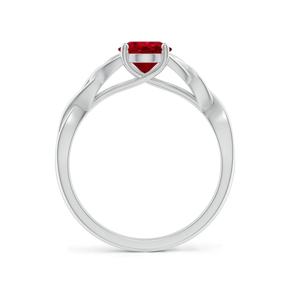 8x6mm AAA Oval Ruby Celtic Knot Engagement Ring in White Gold side 199