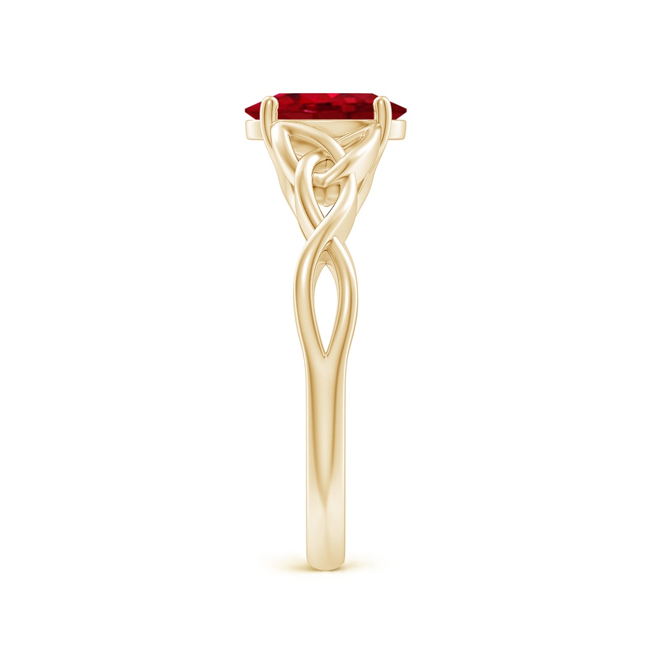 8x6mm AAA Oval Ruby Celtic Knot Engagement Ring in Yellow Gold side 299