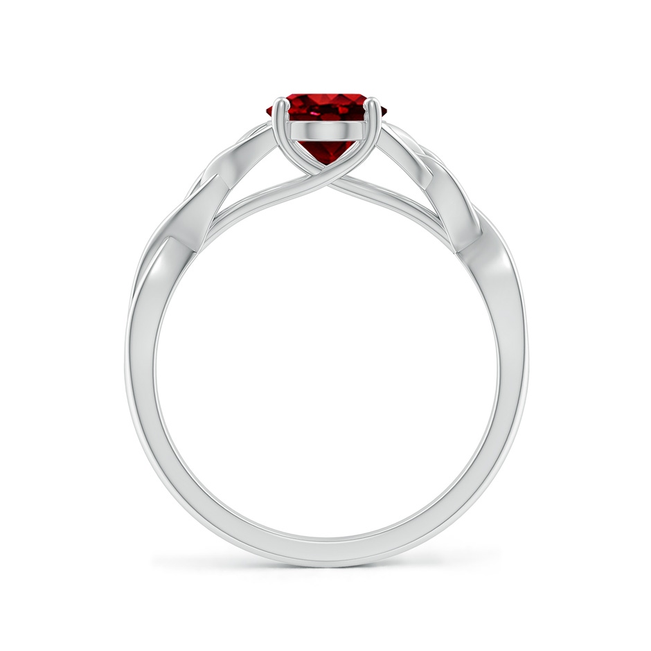 8x6mm AAAA Oval Ruby Celtic Knot Engagement Ring in P950 Platinum side 199