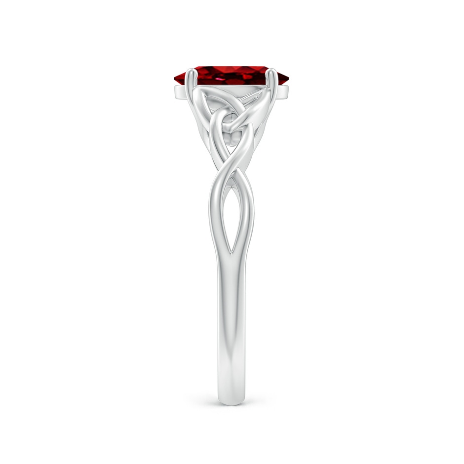 8x6mm AAAA Oval Ruby Celtic Knot Engagement Ring in P950 Platinum side 299