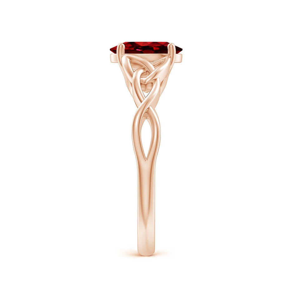 8x6mm AAAA Oval Ruby Celtic Knot Engagement Ring in Rose Gold side 299