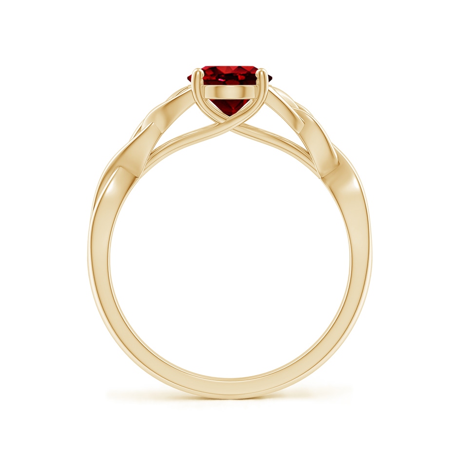 8x6mm AAAA Oval Ruby Celtic Knot Engagement Ring in Yellow Gold side 199