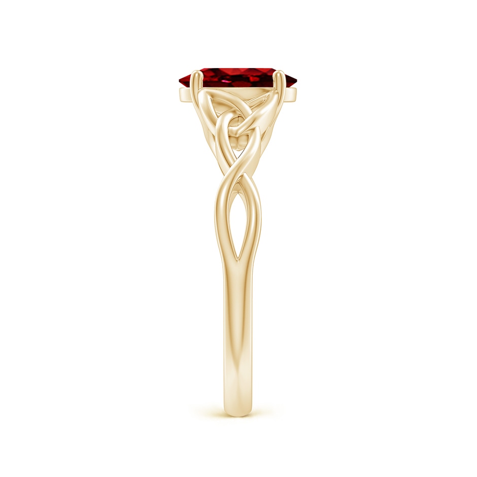 8x6mm AAAA Oval Ruby Celtic Knot Engagement Ring in Yellow Gold side 299