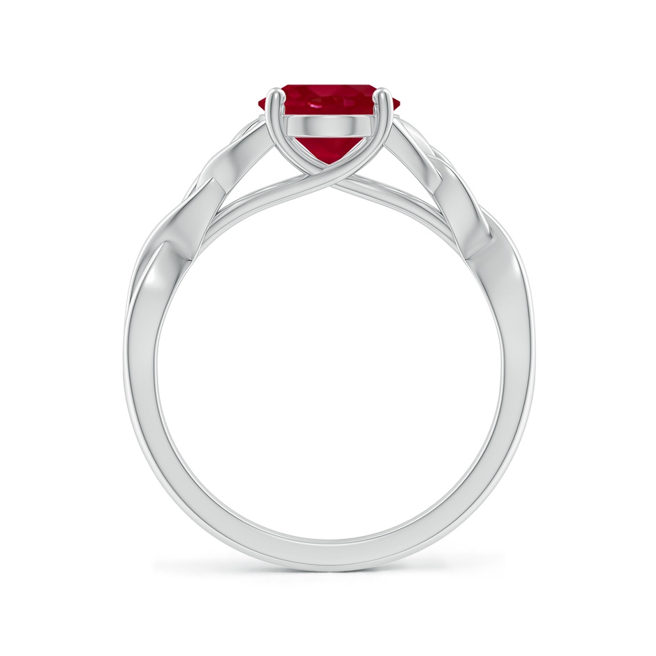 9x7mm AA Oval Ruby Celtic Knot Engagement Ring in White Gold side 199