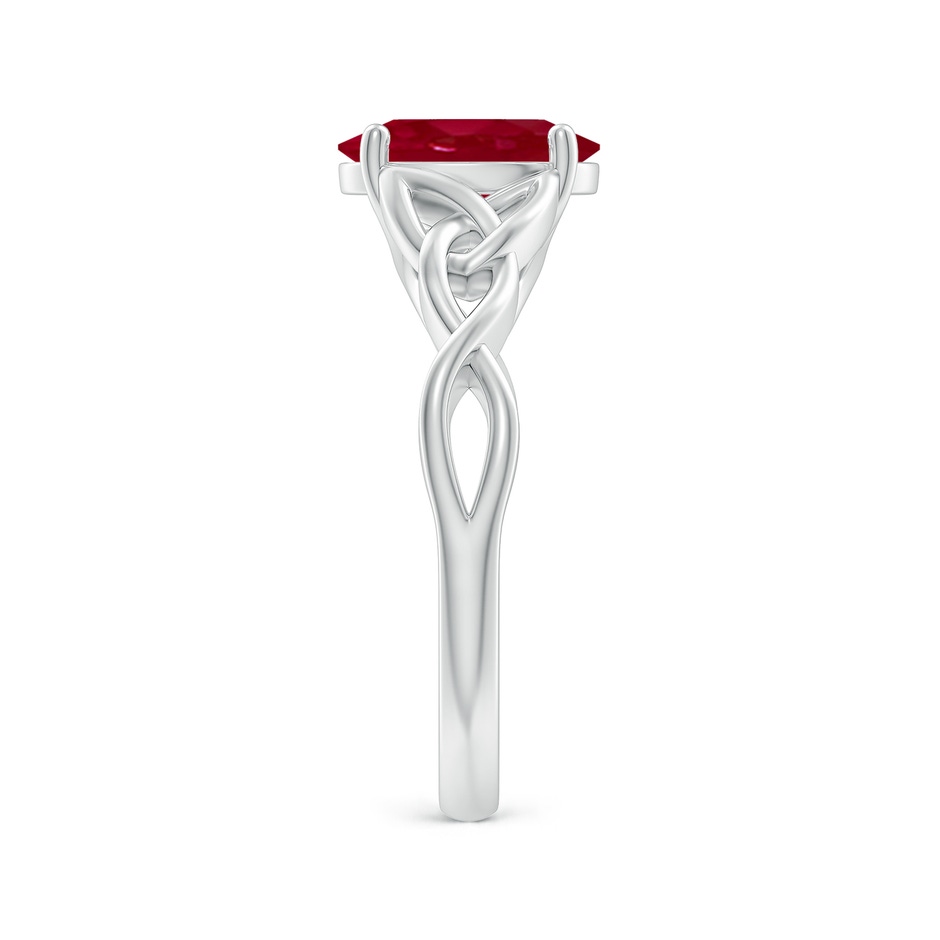9x7mm AA Oval Ruby Celtic Knot Engagement Ring in White Gold side 299